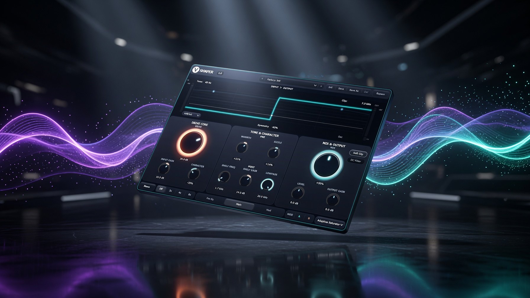 VShaper — 3D render of the plugin interface